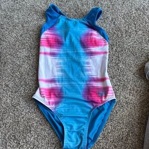 Simone Gk leotard Blue and Pink Tie-Dye Swimsuit size child large
